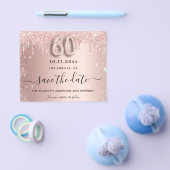 60e verjaardag roos glitters budget save the date flyer (Enkel)