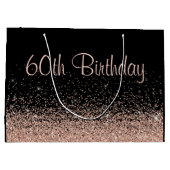 60e verjaardag Roos Gold Glitter Groot Cadeauzakje (Achterkant)