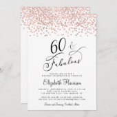 60e verjaardag Roos Gold Glitter Kaart (Voorkant / Achterkant)