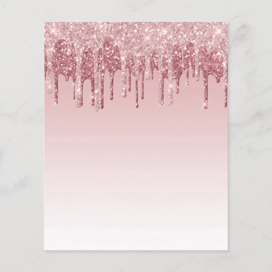 60e verjaardag Roos Gold Pink Glitter Budget Invit (Achterkant)