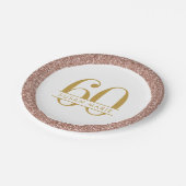 60e verjaardag Roos Gold Speciaal Roze glitter Papieren Bordje (Gekanteld)