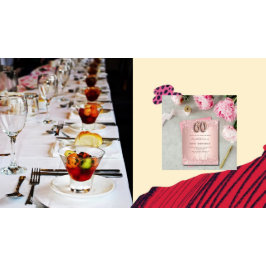 60e verjaardag roos goud glitter budget uitnodigin flyer