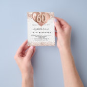 60e verjaardag roos gouden ballonnen begrotingsuit flyer (Hand)
