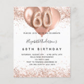 60e verjaardag roos gouden ballonnen begrotingsuit flyer (Voorkant)