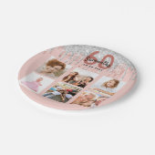 60e verjaardag roos gouden glitter bkush Silver fo Papieren Bordje (Gekanteld)