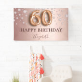 60e verjaardag roos gouden roze diamanten spandoek (Insitu)