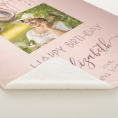 60e verjaardag roos gouden roze druppels foto sherpa deken (3/4)