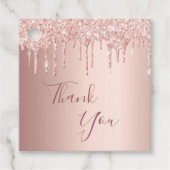 60e verjaardag roos goudglitterdruppels bedankt bedankjes labels (Voorkant)