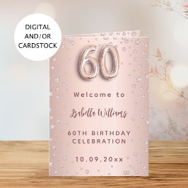 60e verjaardag rose goud diamanten welkom menu