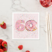 60e verjaardag Roze donut Servet (Insitu)