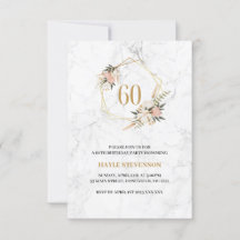 60e verjaardag Roze Floral Witte afbeelding