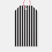 60e verjaardag roze floralen op zwarte witte strep cadeaulabel (Achterkant)