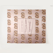 60e verjaardag roze goud monogram luxe wandkleed (Voorkant (horizontaal))