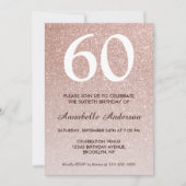 60e verjaardag Roze Rose Gold Glitter Sparkle Ombr Kaart (Voorkant)