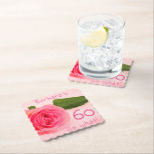 60e verjaardag Roze roze roze positief 60 Kartonnen Onderzetters (Insitu)