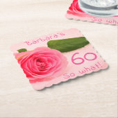 60e verjaardag Roze roze roze positief 60 Kartonnen Onderzetters (Gebogen)