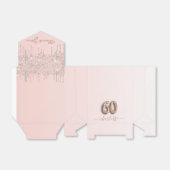 60e verjaardag roze roze roze roze goud glitter da bedankdoosjes (Uitgevouwen)