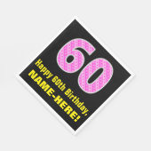 60e verjaardag: Roze strepen en hart "60" + naam Servet (Hoek)