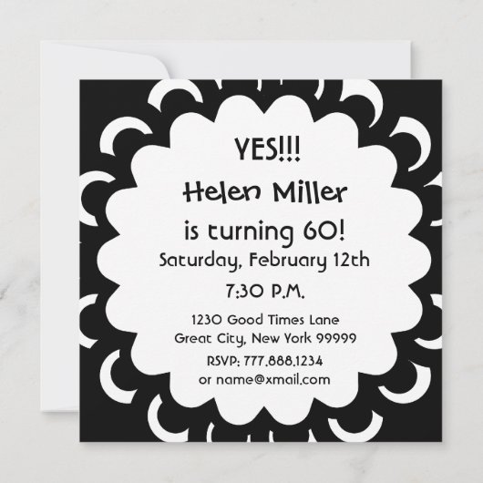 60e verjaardag Roze witte zwarte pooldots W316C Kaart (Achterkant)