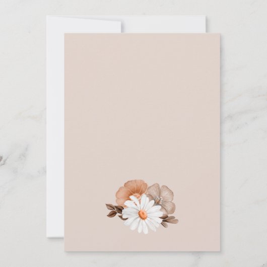 60e verjaardag Rustic Boho Floral Party Kaart (Achterkant)