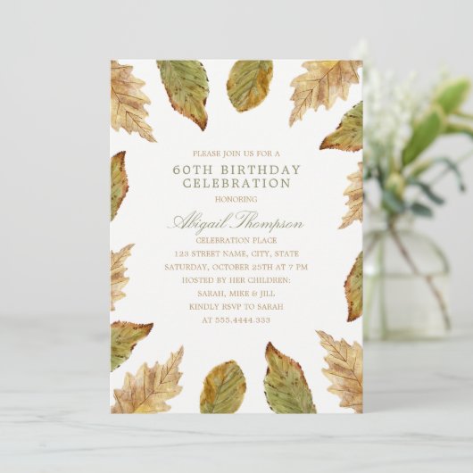 60e verjaardag Rustic Fall verliest land Party Kaart (Staand voorkant)