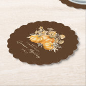 60e Verjaardag Rustieke Boho Pompoen Herfst Custom Kartonnen Onderzetters (Gekanteld)