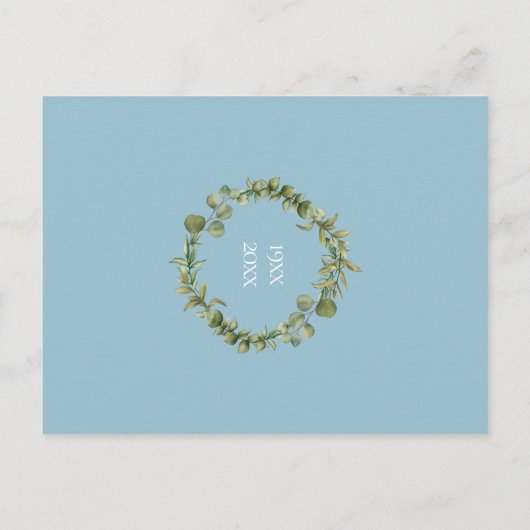 60e verjaardag Save the Date groene bloemen Briefkaart (Achterkant)