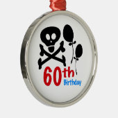 60e verjaardag schedelbeenderen metalen ornament (Rechts)