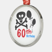 60e verjaardag schedelbeenderen metalen ornament (Links)