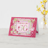 60e verjaardag scrapbooking stijl kaart (Gele Bloem)