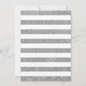 60e verjaardag - Silver White Stripes Paarse Rozen Kaart (Achterkant)