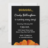 60e verjaardag Sjabloon Gold Oranje Daisy Kaart (Achterkant)