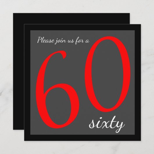 60e verjaardag | Sjabloon Kaart (Voorkant / Achterkant)