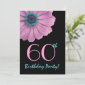 60e verjaardag Sjabloon - Roze maaltijd Kaart (Staand voorkant)