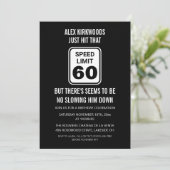 60e verjaardag snelheidslimiet 60 partij kaart (Staand voorkant)