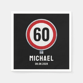60e verjaardag Snelheidslimiet Bord - ELKE LEEFTIJ Servet