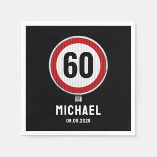 60e verjaardag Snelheidslimiet Bord - ELKE LEEFTIJ Servet