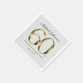 60e verjaardag Solid Gold Tekst Classic Lichtgrijs Servet (Hoek)