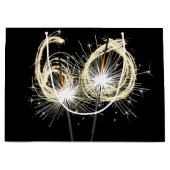 60e verjaardag Sparklers op zwarte grote geschenkz Groot Cadeauzakje (Voorkant)