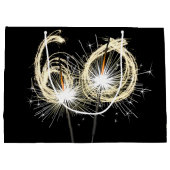60e verjaardag Sparklers op zwarte grote geschenkz Groot Cadeauzakje (Achterkant)