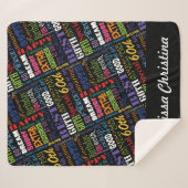 60e verjaardag Speciaal gepersonaliseerd monogram Sherpa Deken (Voorkant (horizontaal))