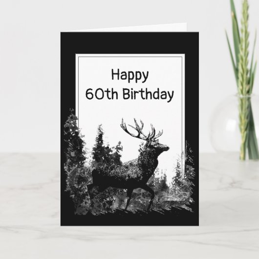 60e verjaardag  Stag Deer Animal Kaart (Voorkant)