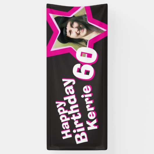60e verjaardag ster aangepaste foto banner (Verticaal)