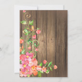 60e verjaardag Surprise Brunch Rustic Floral Wood Kaart (Achterkant)