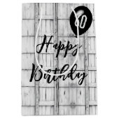 60e verjaardag symmetrisch rustiek houtpatroon medium cadeauzakje (Voorkant)