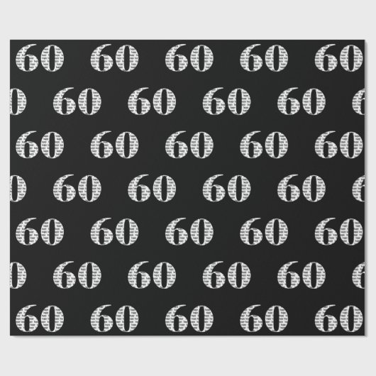 60e verjaardag tekst cadeaupapier (Vlak)
