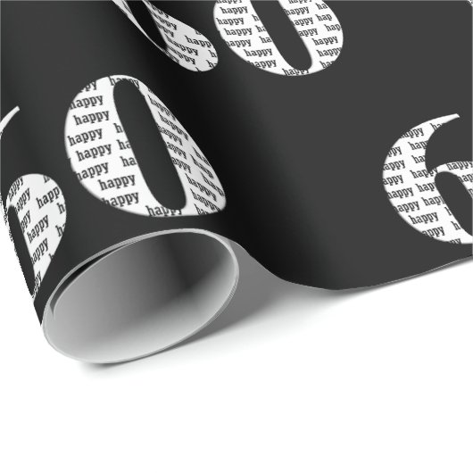 60e verjaardag tekst cadeaupapier (Rol Hoek)