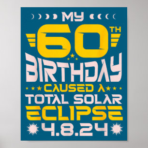 60e verjaardag Totale Zonsverduistering - 8 april Poster