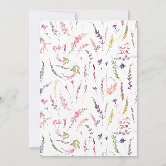 60e verjaardag Trendy Elegant Wildflower Floral Kaart (Achterkant)