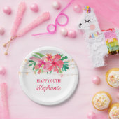 60e verjaardag Tropische Strijklichten Hawaïaans Papieren Bordje (Feest)